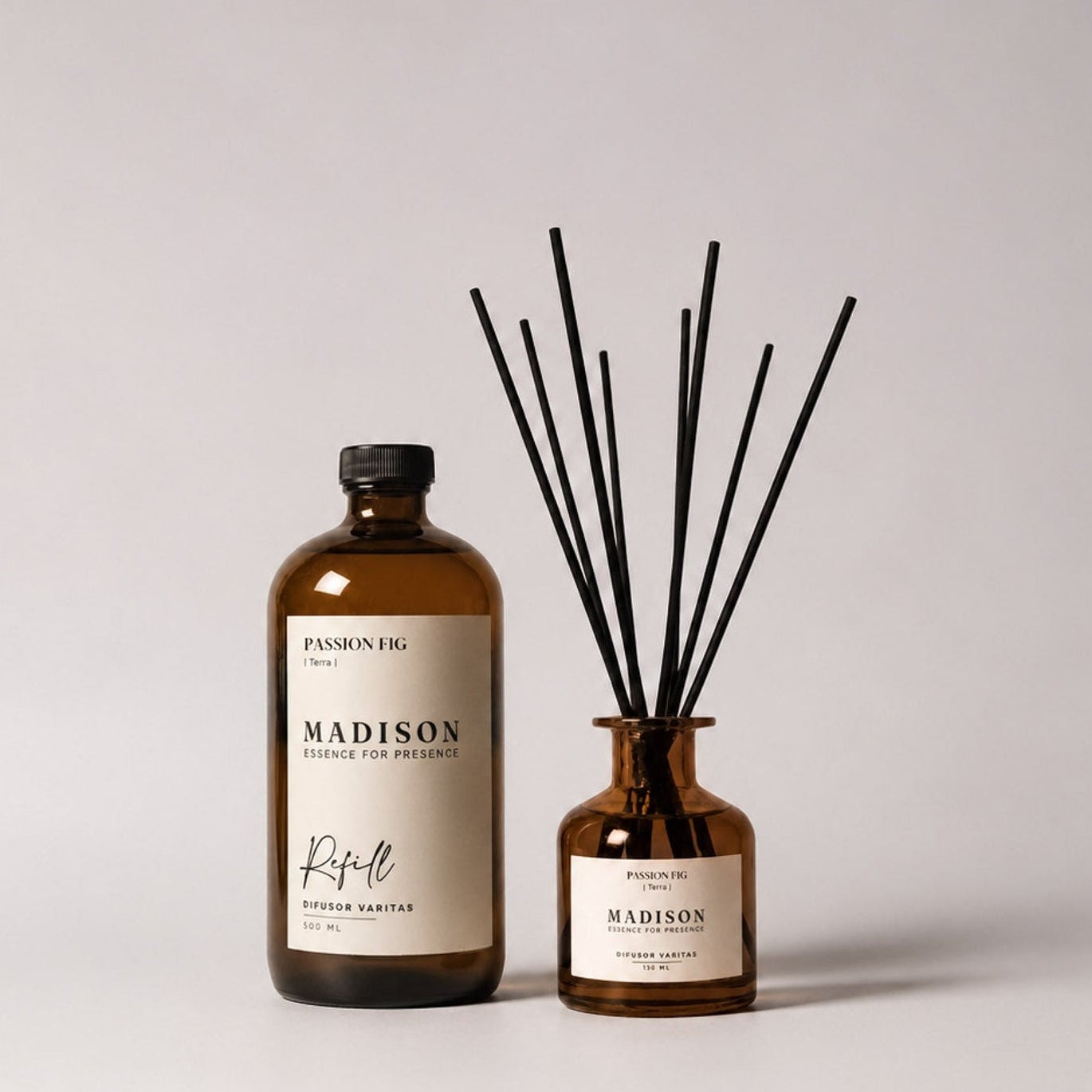 Pack Difusor Varitas 150 ml <br> Passion Fig Ámbar + Refill 500 ml