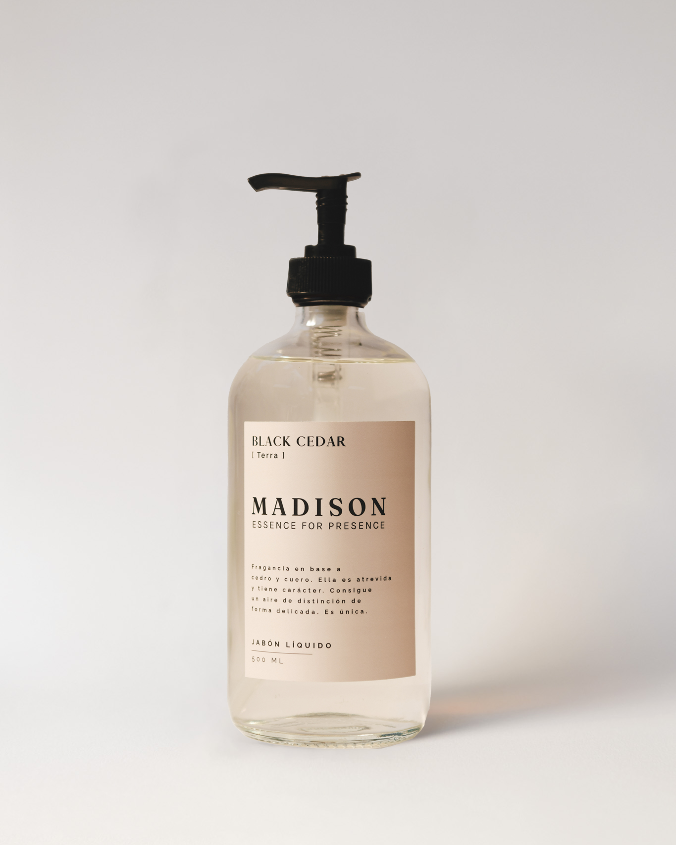 Jabón Líquido 500 ml <br> Black Cedar Transparente