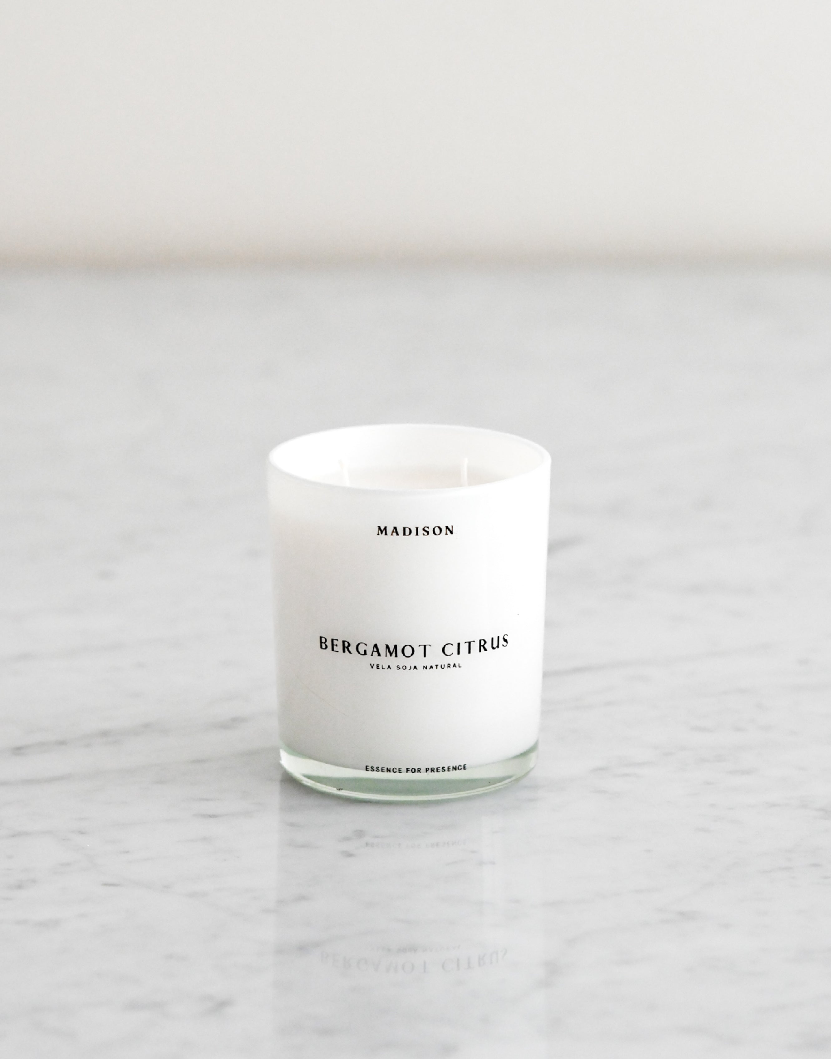 Vela Soja Natural 320 g <br> Bergamot Citrus Blanco