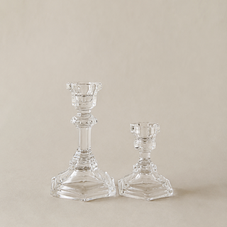 Set 2 Candelabros Vidrio Transparente