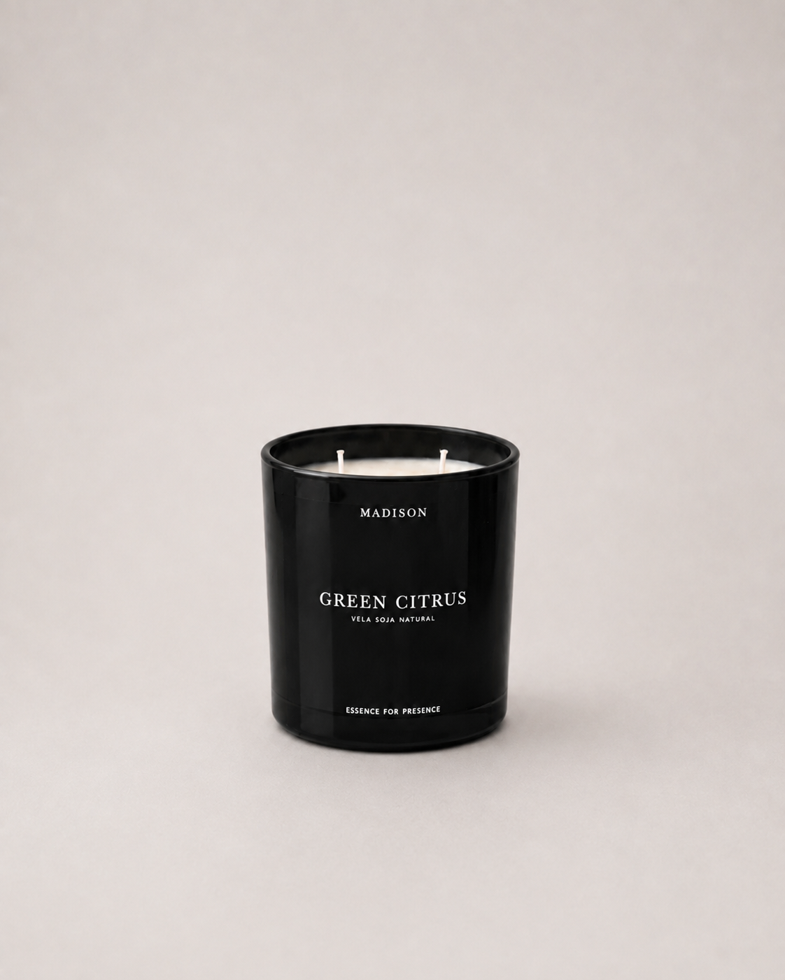 Vela Soja Natural 320 g <br> Green Citrus Negro