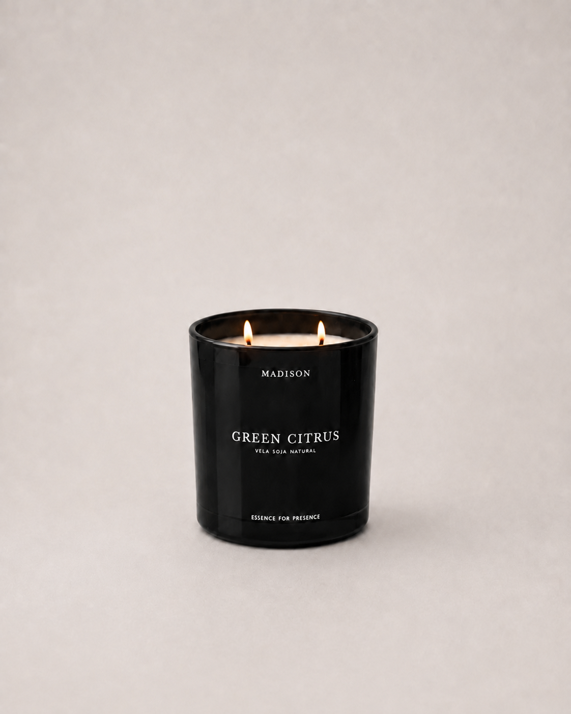 Vela Soja Natural 320 g <br> Green Citrus Negro