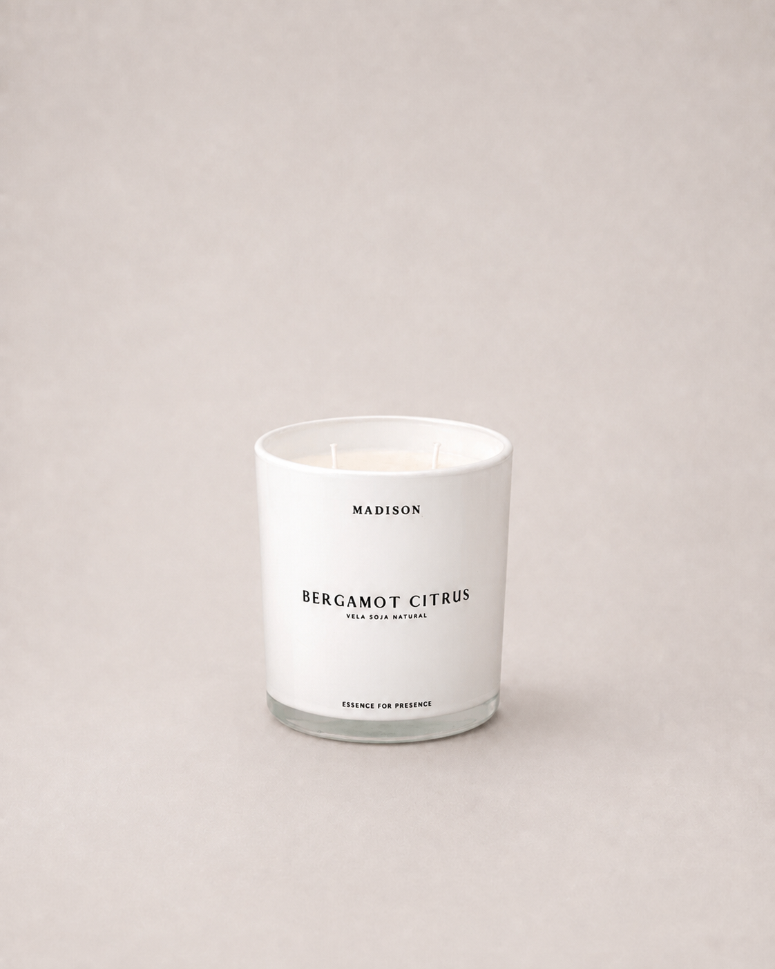 Vela Soja Natural 320 g <br> Bergamot Citrus Blanco