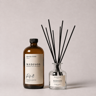 Pack Difusor Varitas 150 ml <br> Black Cedar Transparente + Refill 500 ml
