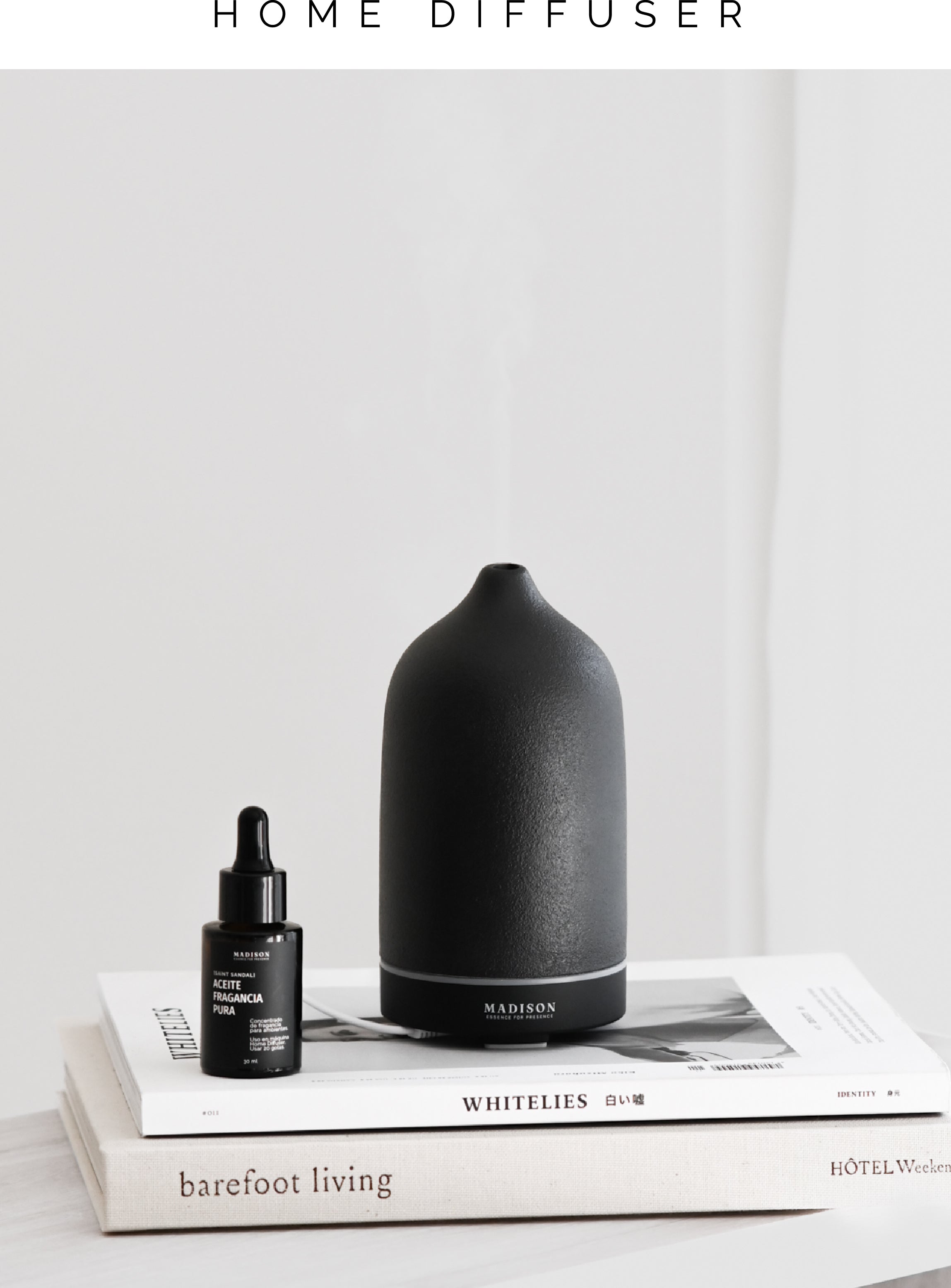 Pack Home Diffuser + Aceite Fragancia 30 ml <br> Green Citrus Negro