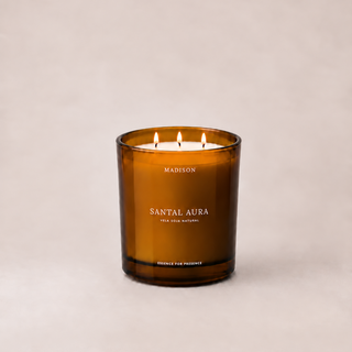 Vela Soja Natural 370 g <br> Santal Aura Ámbar