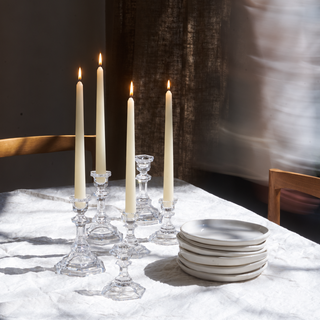 Set 2 Candelabros Vidrio Transparente
