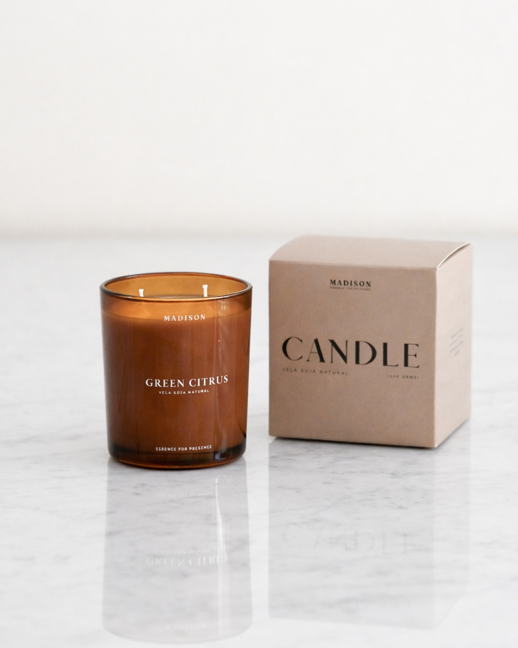Vela Soja Natural 320 g <br> Green Citrus Ámbar