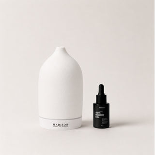 Pack Home Diffuser Blanco + <br> Aceite Fragancia 30 ml Saint Sandal