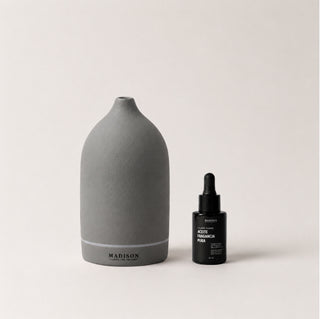 Pack Home Diffuser Gris + <br> Aceite Fragancia 30 ml Ylang Ylang