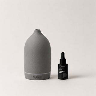 Pack Home Diffuser Gris + <br> Aceite Fragancia 30 ml Green Citrus