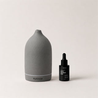 Pack Home Diffuser Gris + <br> Aceite Fragancia 30 ml Tropical Chic