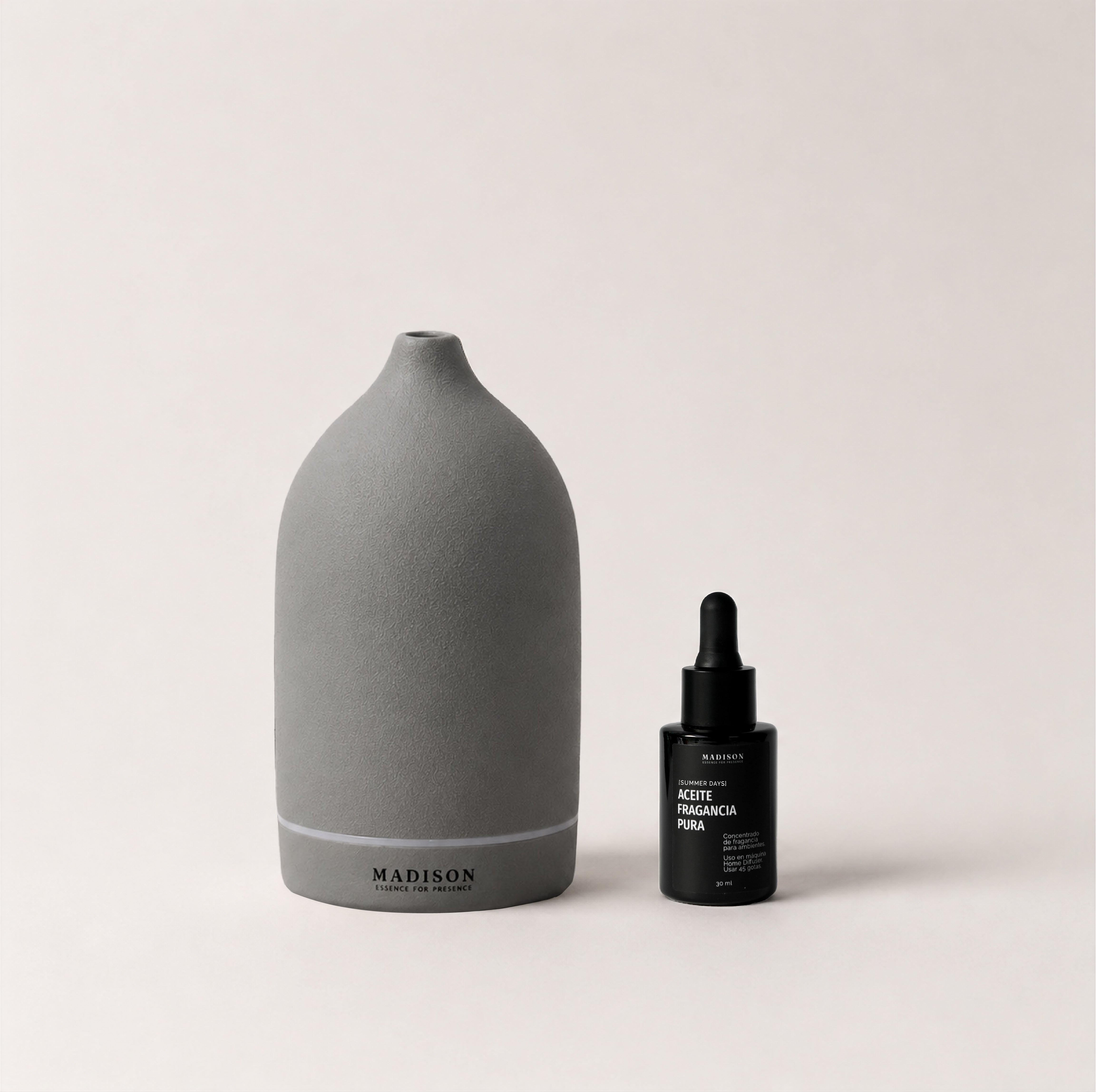 Pack Home Diffuser Gris + <br> Aceite Fragancia 30 ml Summer Days