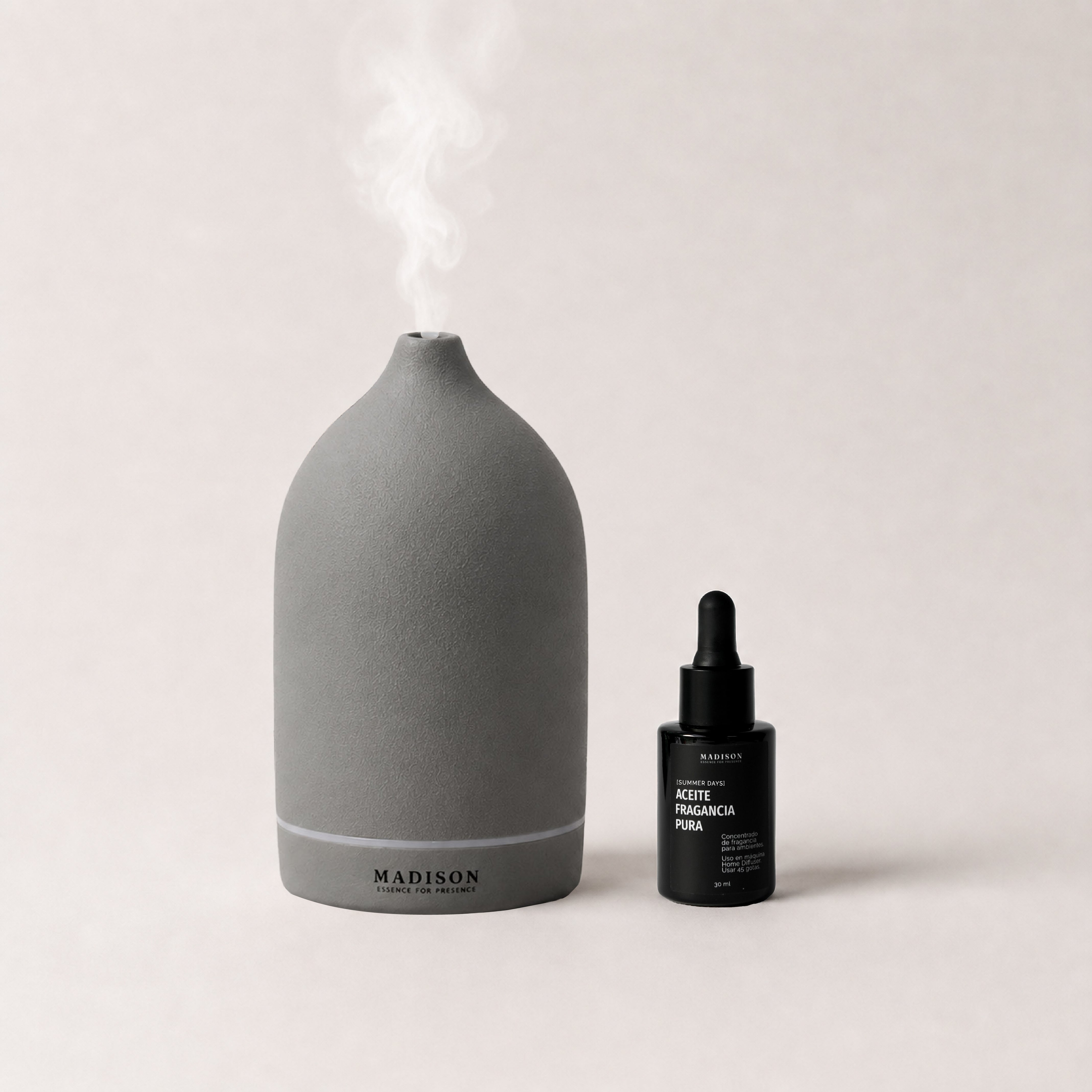 Pack Home Diffuser Gris + <br> Aceite Fragancia 30 ml Summer Days