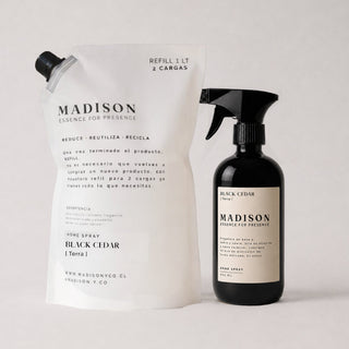Pack Home Spray 500 ml + Refill 1 lt <br> Black Cedar Negro