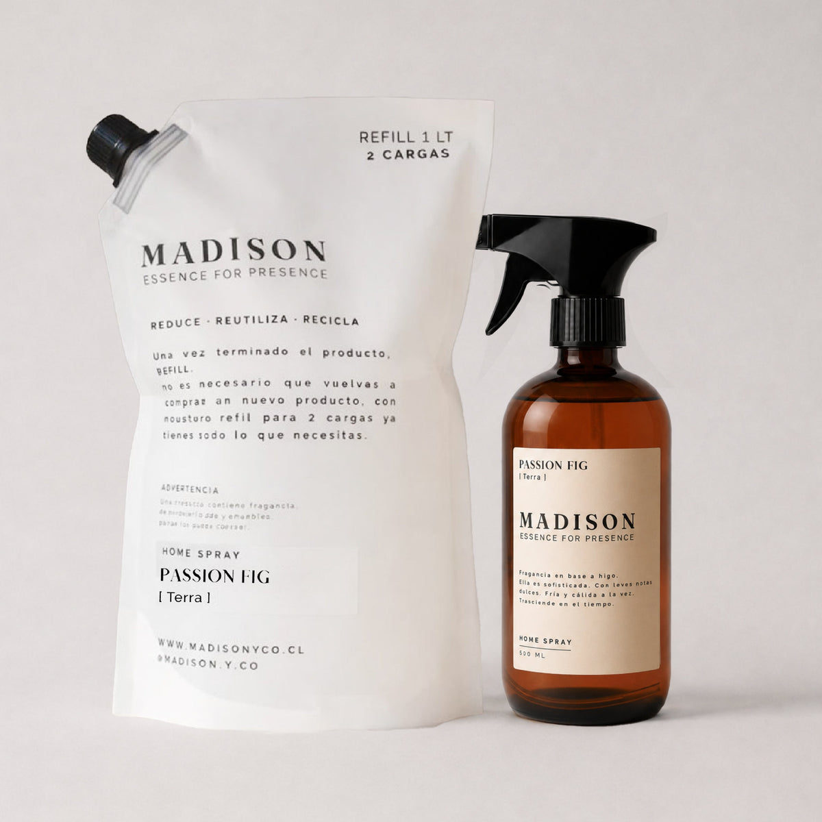 Pack Home Spray 500 ml + Refill 1 lt <br> Passion Fig Ámbar